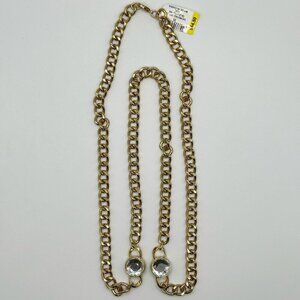 Charter Club Women's Crystal and Large Link 36in Long Strand Necklace